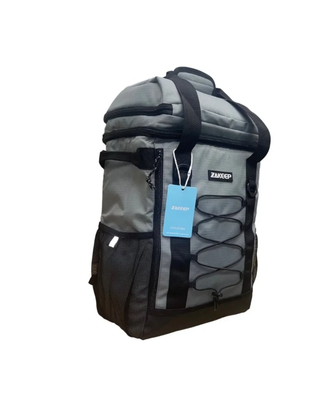 ZAKEEP Unisex Gray Polyester & EVA Insulated Cooler Backpack 24L Capacity